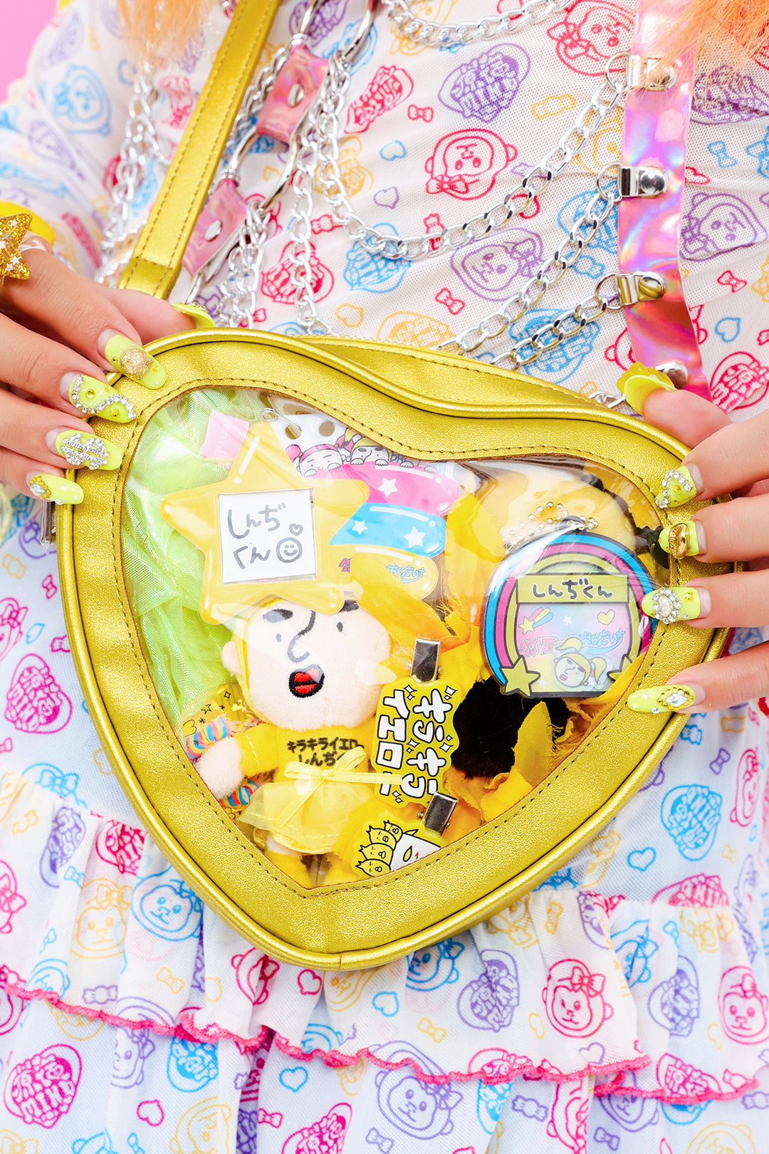 大人気PURPLE再入荷❣️キラキラハートBag