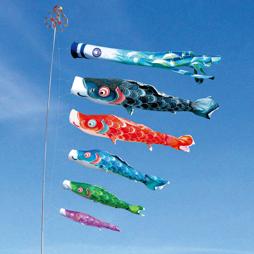 緑鯉 薫風の舞い【風舞い】単品鯉のぼり｜徳永こいのぼり公式 – 晴れと