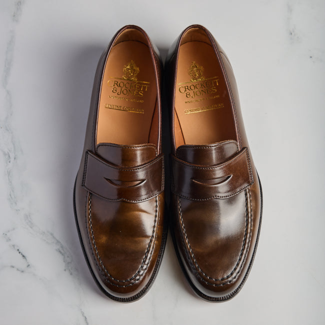 Dark Brown Shell Cordovan Harvard Penny by Crockett & Jones