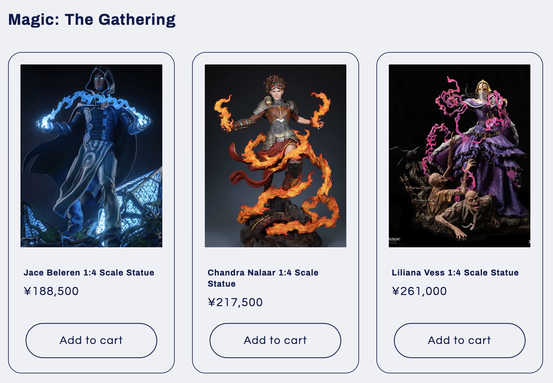 ジェイス・チャンドラ・リリアナの1／4フィギュアが発売！限定399個