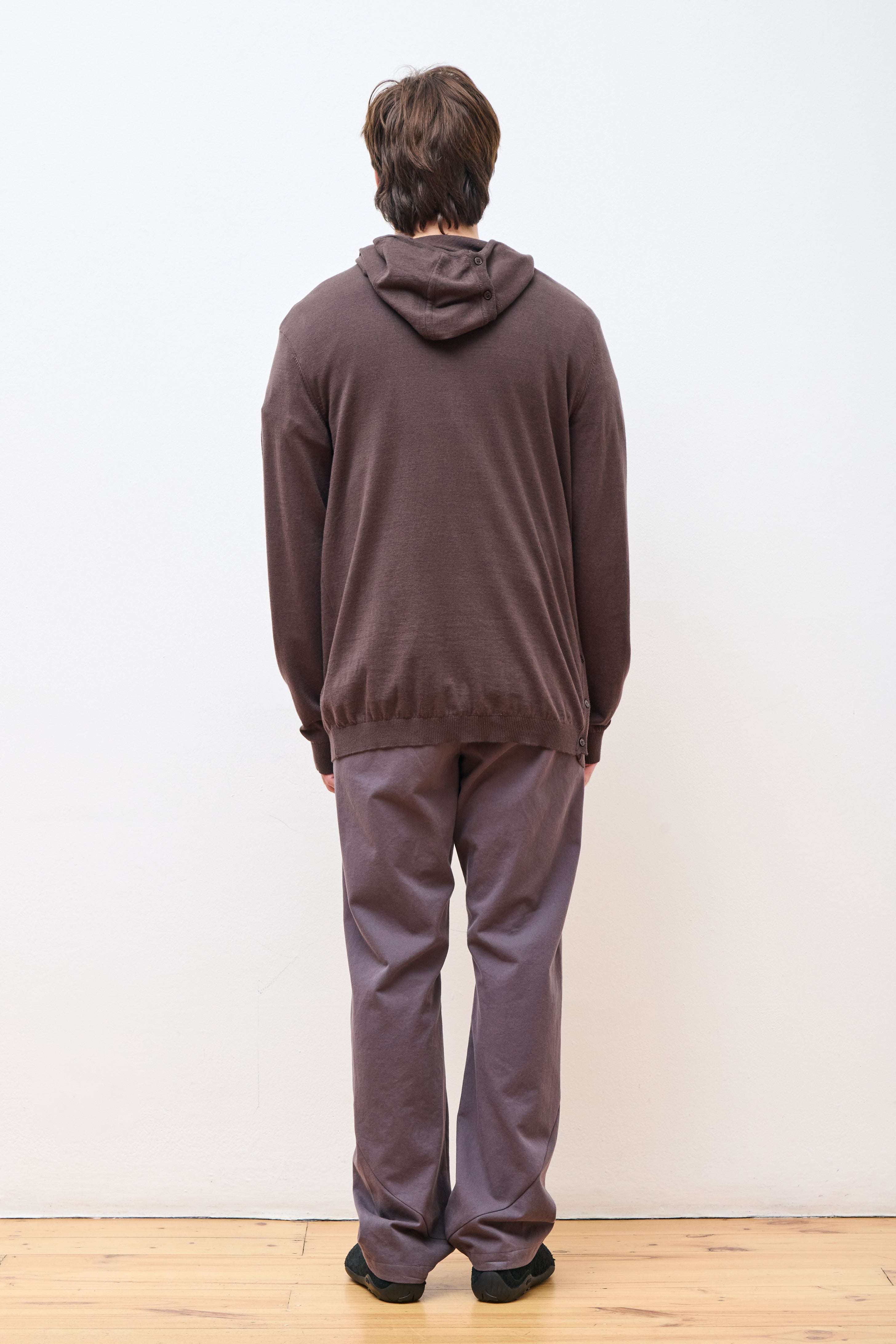 Post Archive Faction 8.0 Knit Hoodie Center Brown