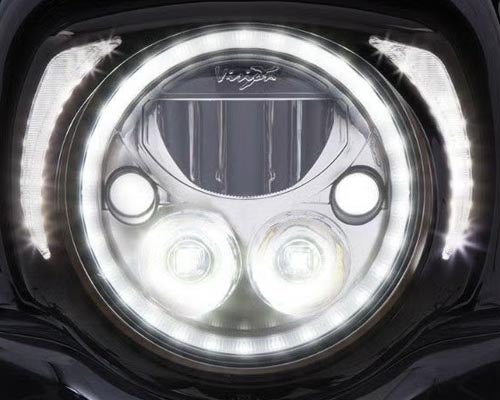 ハーレー、ツーリング用 ヘッドライト・トリムリング＆バイザー