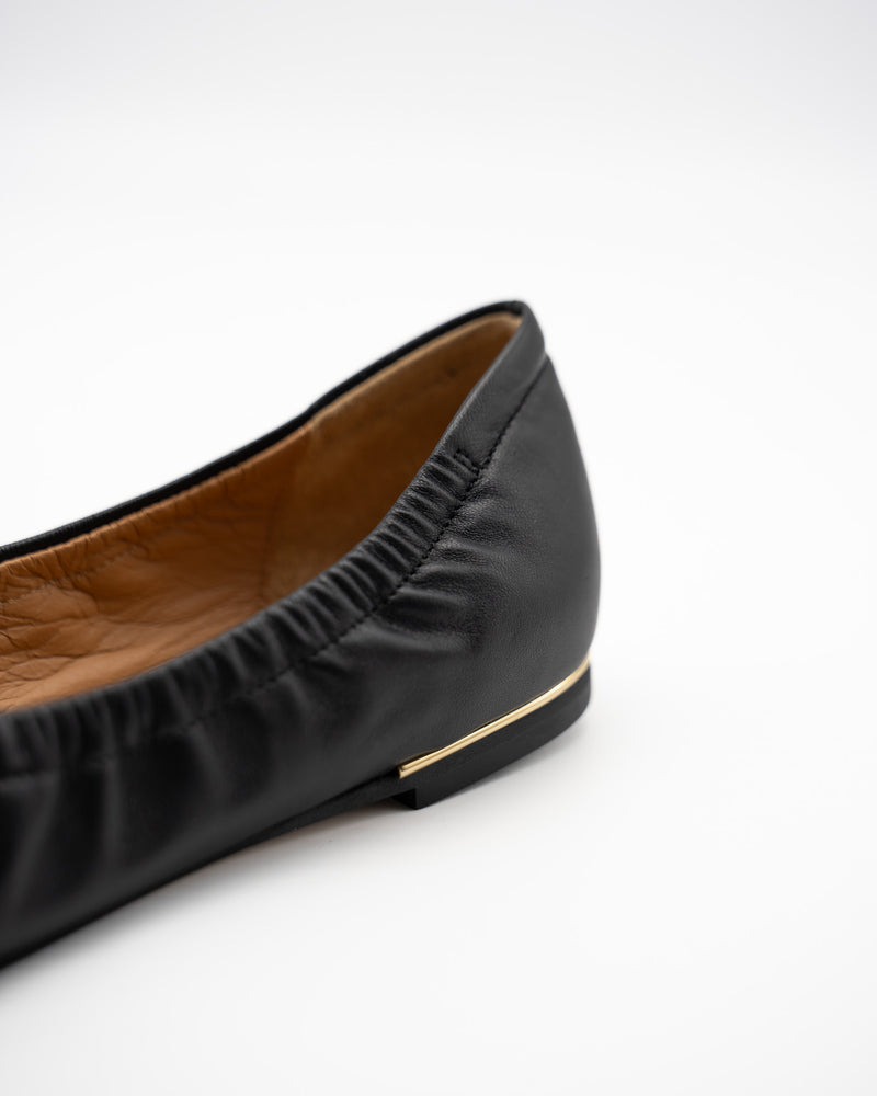 Alyssa black メタル付きバレエシューズ ブラック - HENRI EN VARGO