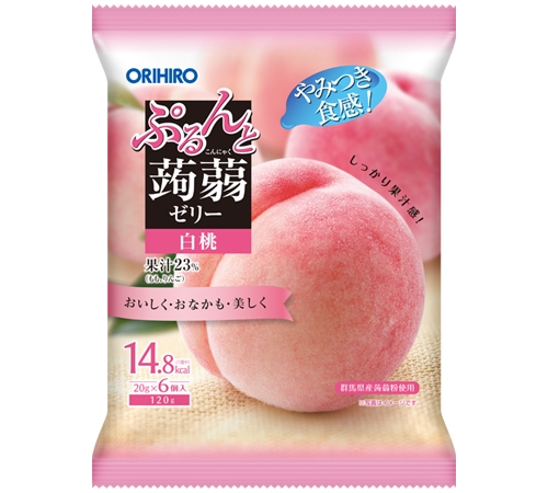 ぷるんと蒟蒻ゼリーパウチ 白桃 | 商品紹介 | オリヒロ株式会社
