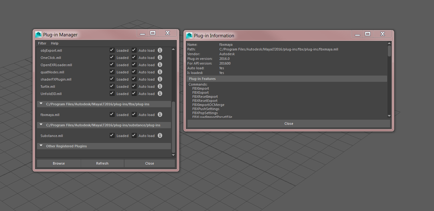Maya LT に FBX 書き出しオプションが表示されない