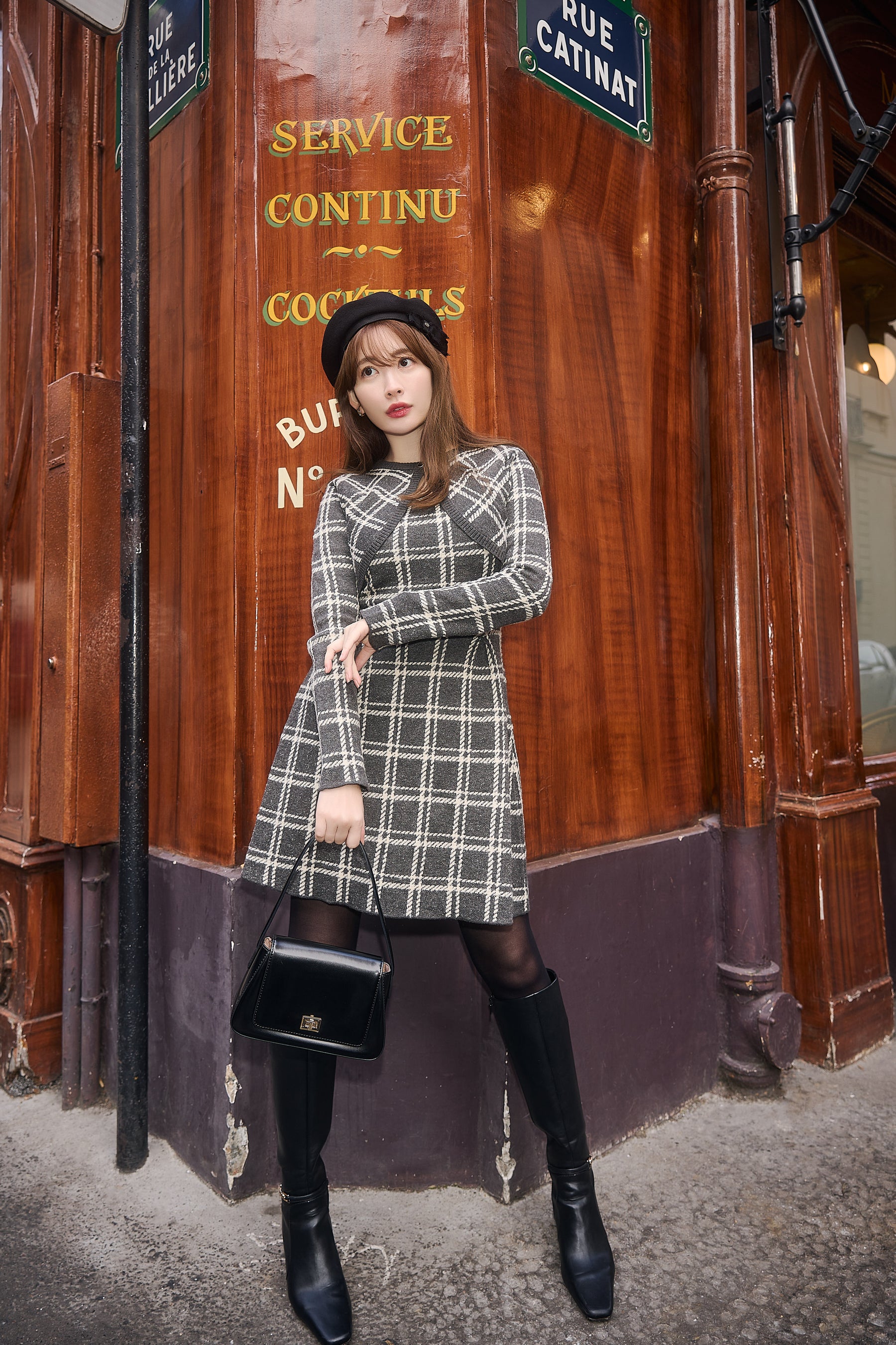 Pantheon Checked Knit Dress