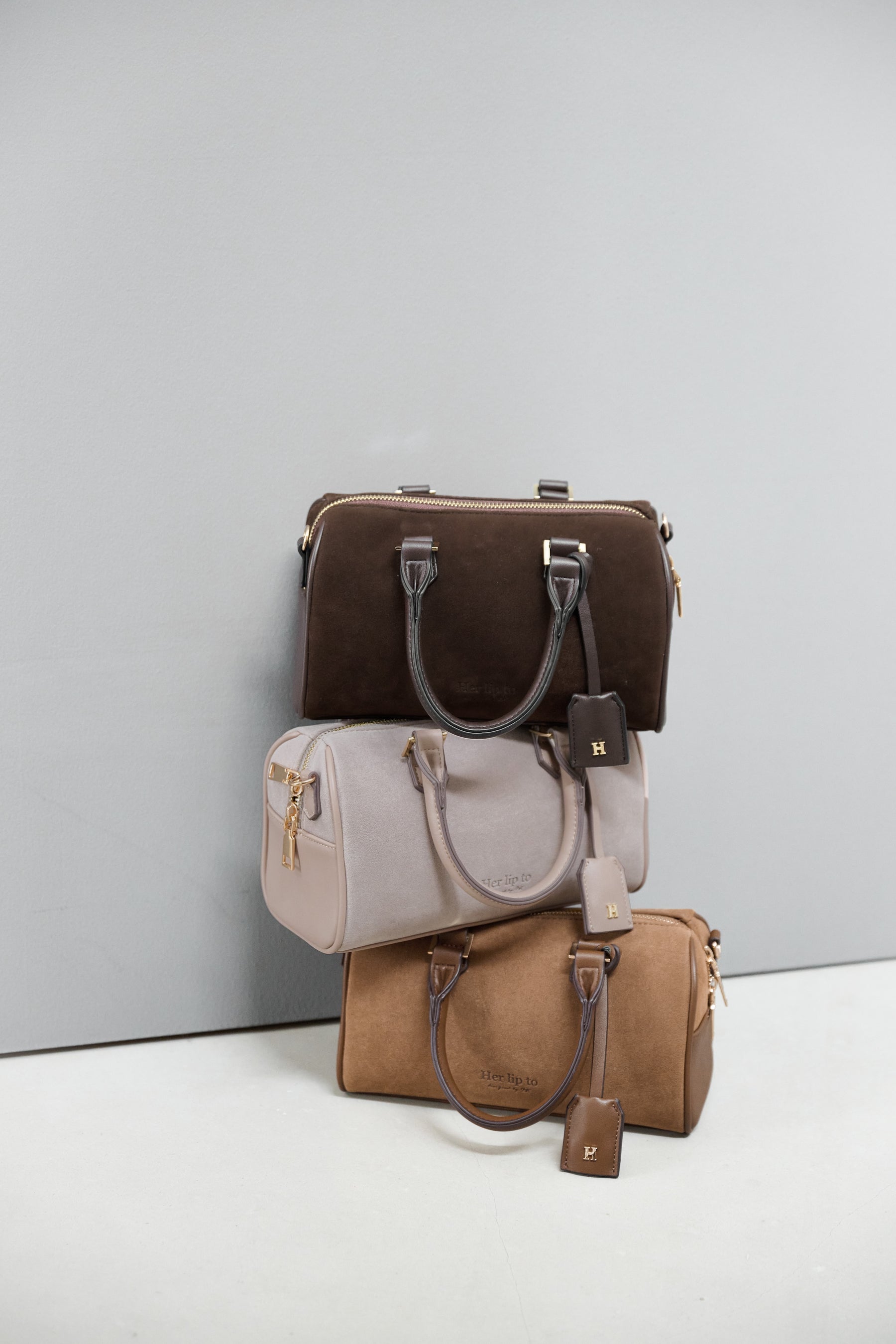 Suede Mini Boston Bag