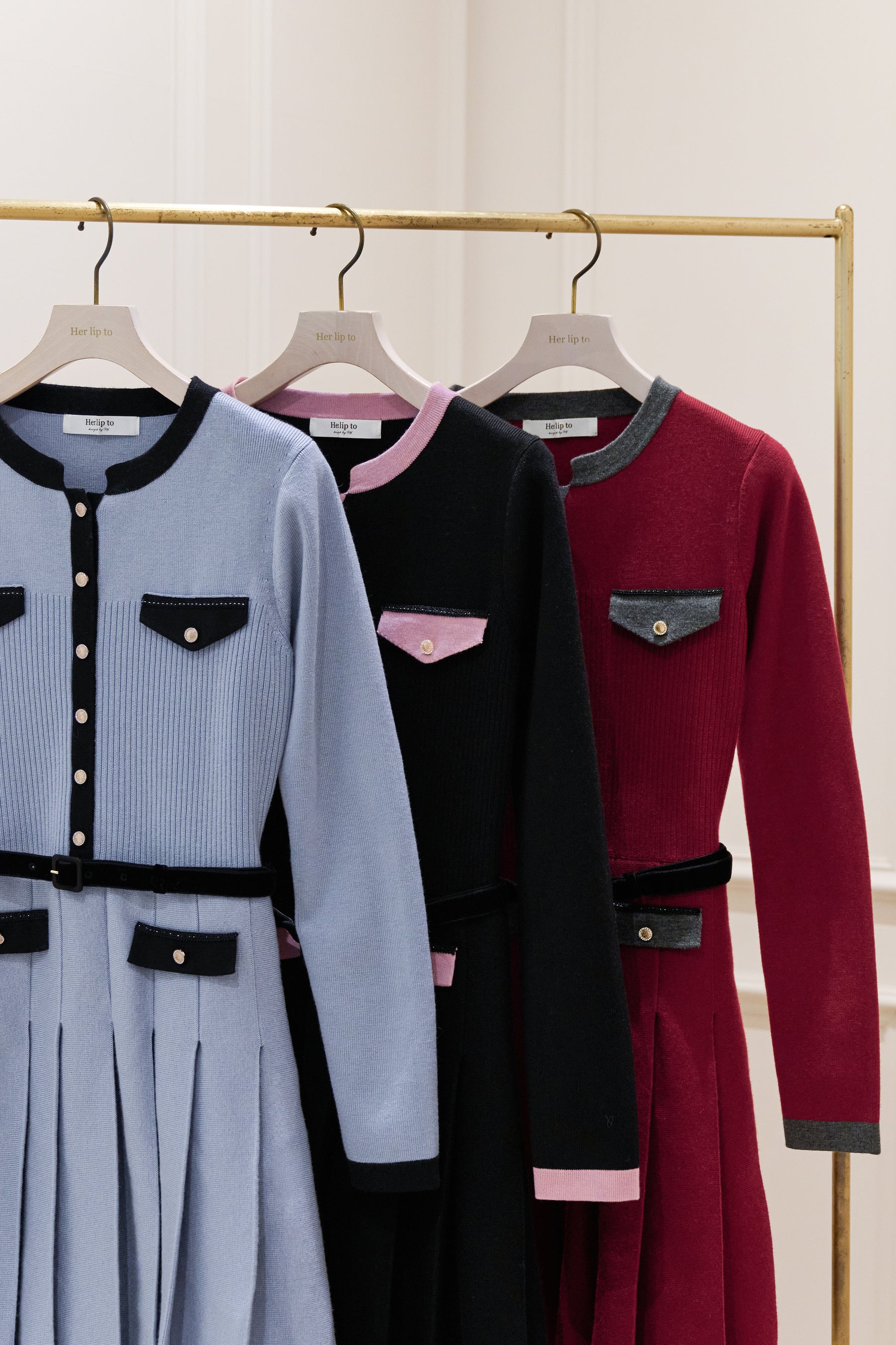 Gabrielle Belted Knit Dress