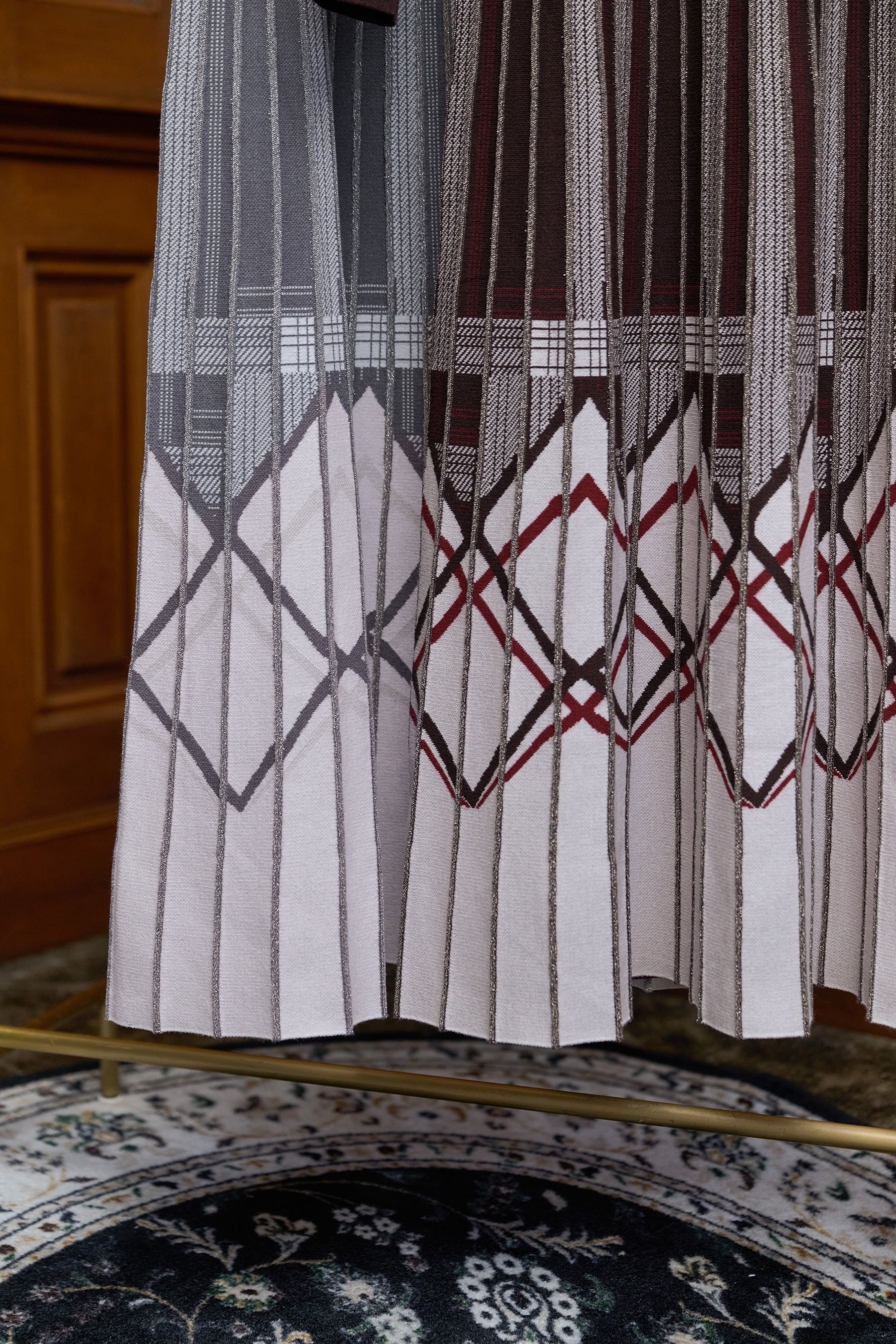 Layered Checked Knit Dress