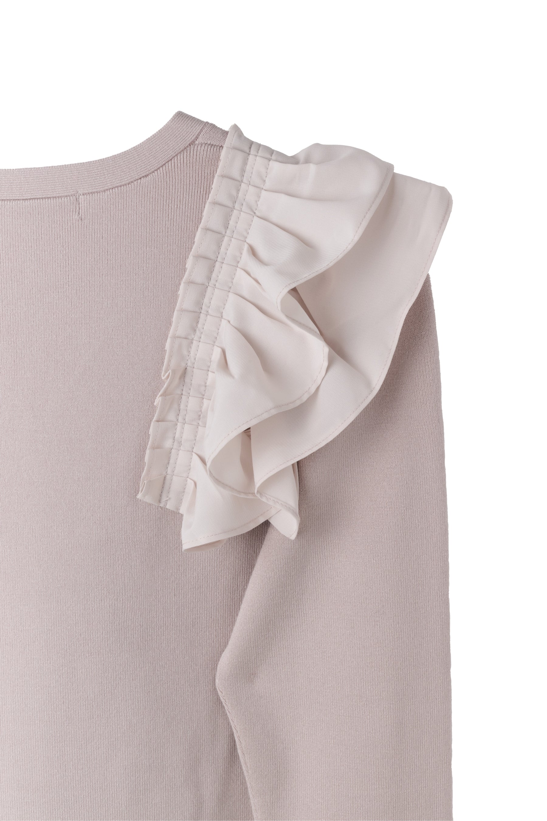 off white] Ruffle Pleated Knit Cardigan