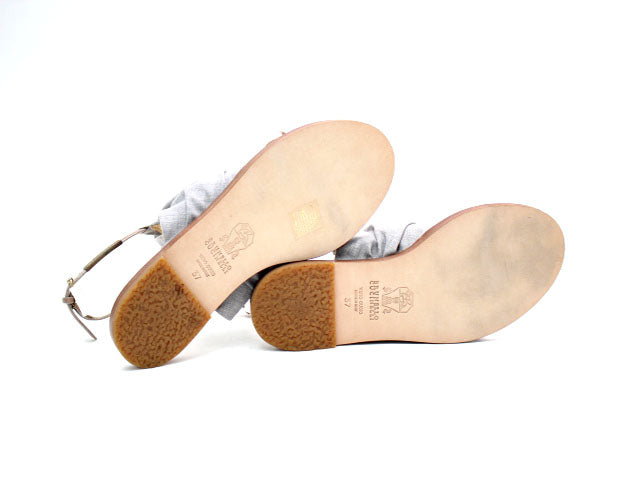 Brunello Cucinelli ブルネロクチネリ サンダル レザー×キャンバス