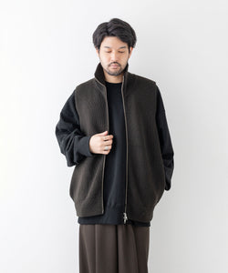 stein / シュタイン】OVERSIZED DRIVERS KNIT ZIP VEST - MILITARY