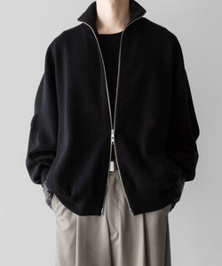 ssstein / シュタイン】OVERSIZED DOUBLE KNIT ZIP JACKET - BLACK