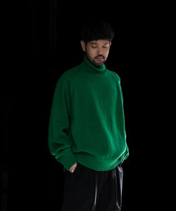 stein / シュタイン】EX FINE LAMBS LOOSE HIGH NECK KNIT LS - GREEN