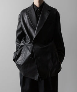 ssstein / シュタイン】LEATHER DOUBLE BREASTED JACKET - BLACK