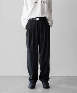 ssstein / シュタイン】WINDPROOF NYLON EASY WIDE TROUSERS - BLACK