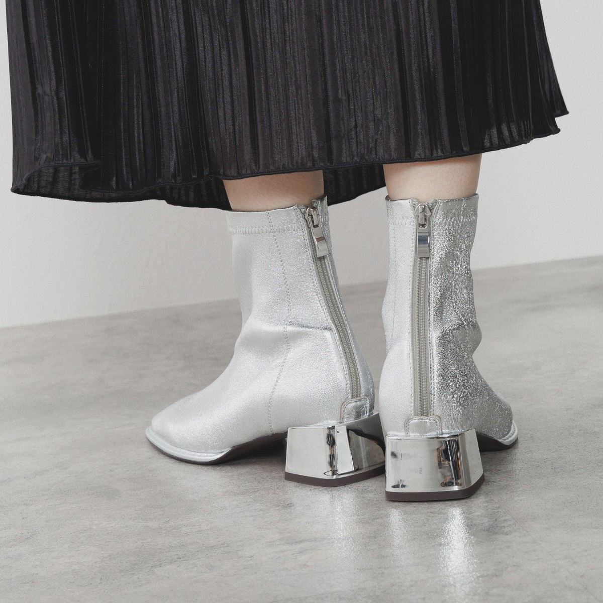 再値下げ】バイカラーヒールストレッチブーツ/ 554417