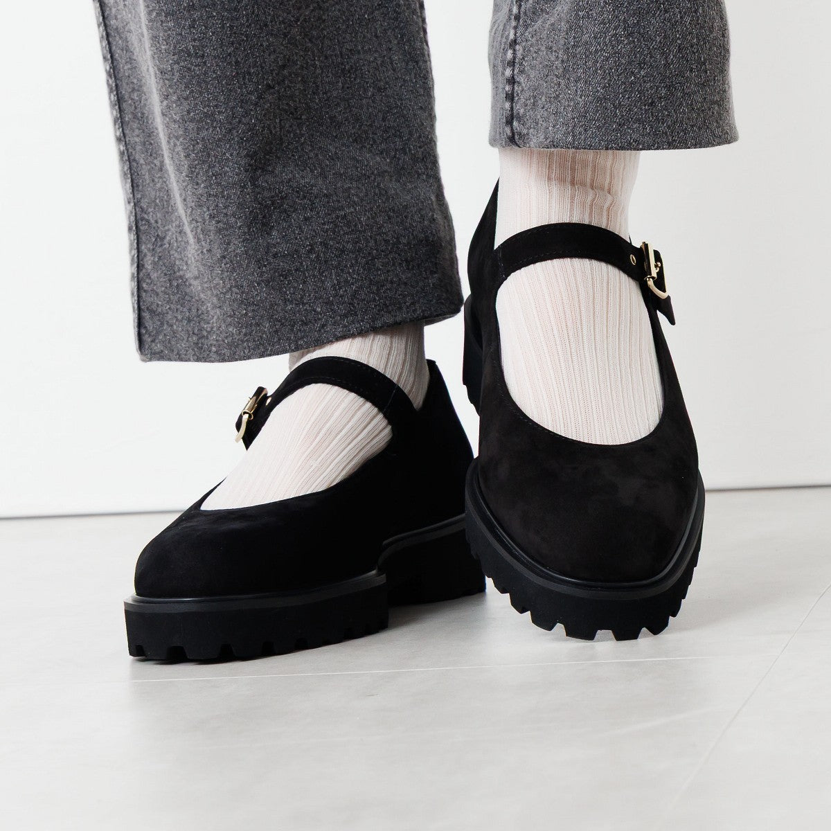 再値下げ】トラックソールメリージェーンパンプス/651323