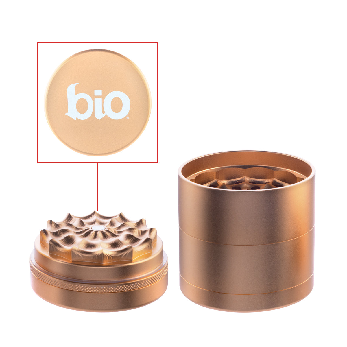 BIO 5 Piece Webbed Toothless Aluminum Grinder - 2.5