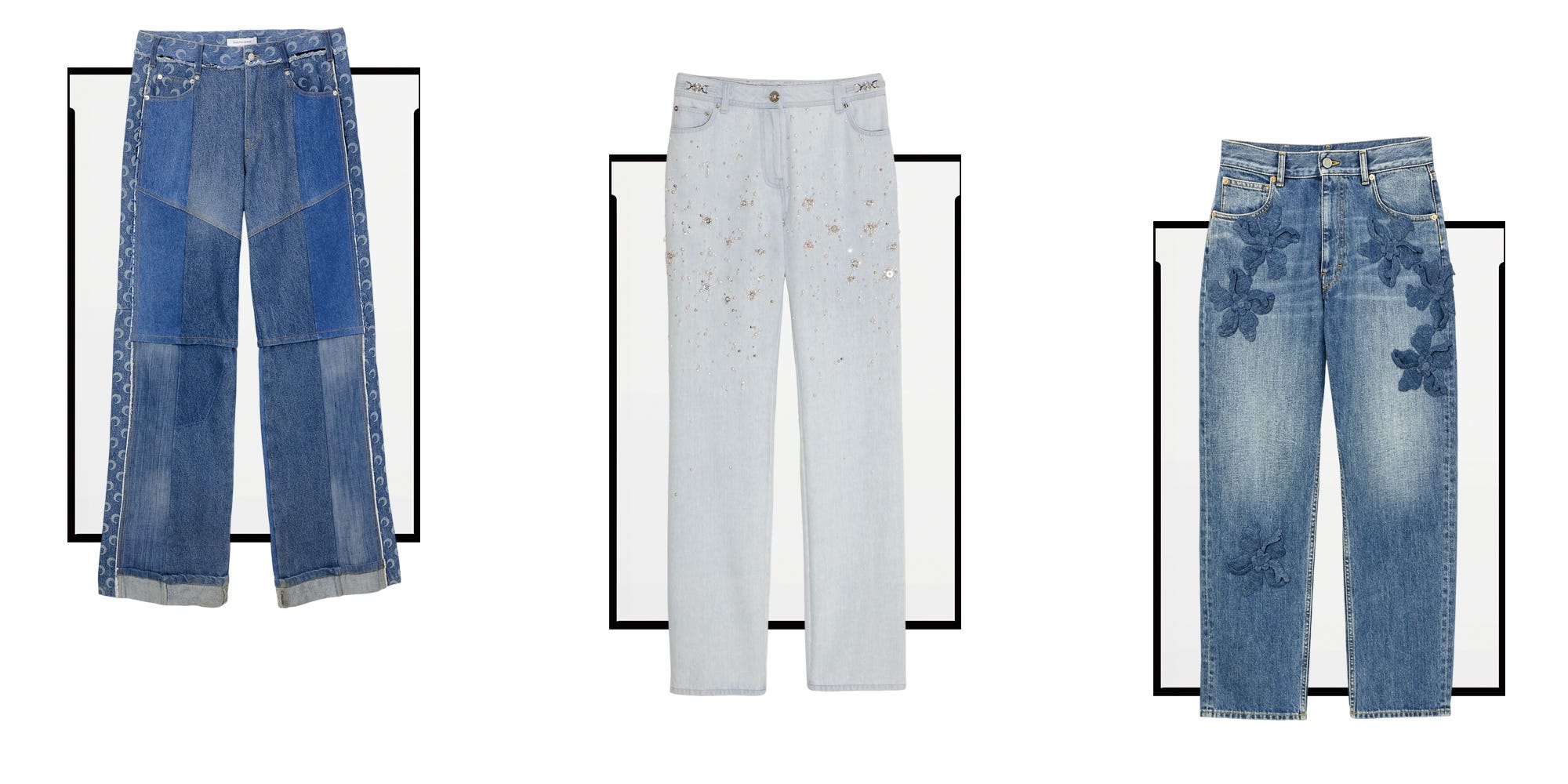 クチュールライクなデコ&クラフトデニムパンツ｜ハーパーズ バザー