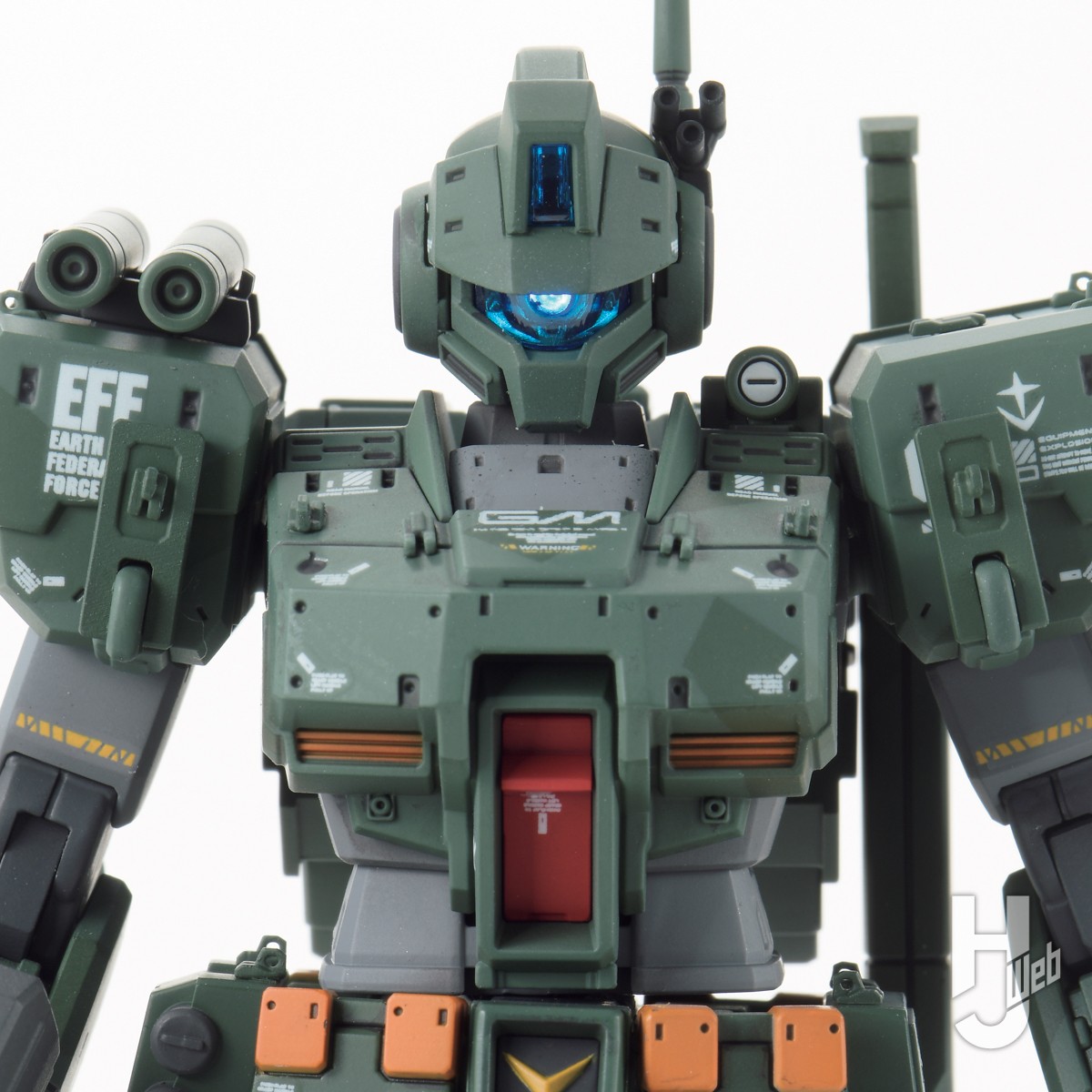 プレバン「HG ジム・スパルタン」をカメラアイの電飾と細部ディテール