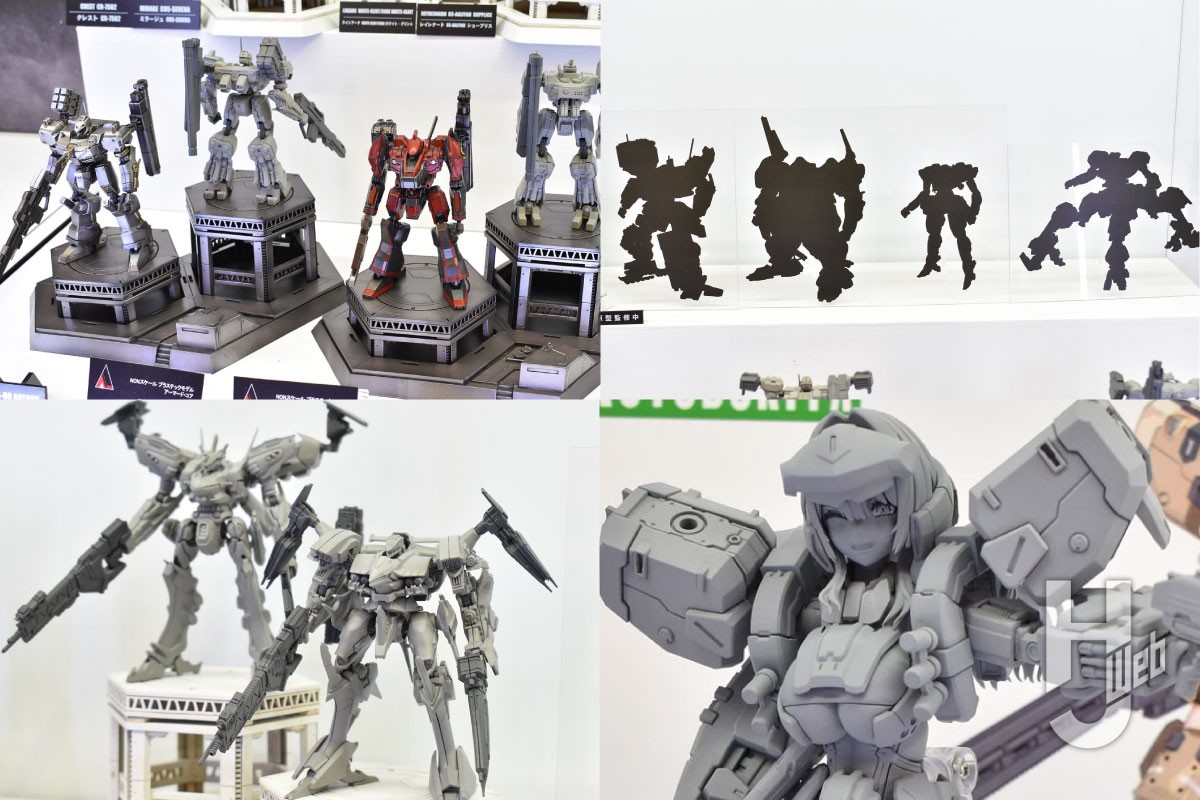 ストラクチャーアーツ アーマード・コア「vol.1」「vol.2」の8体が展示