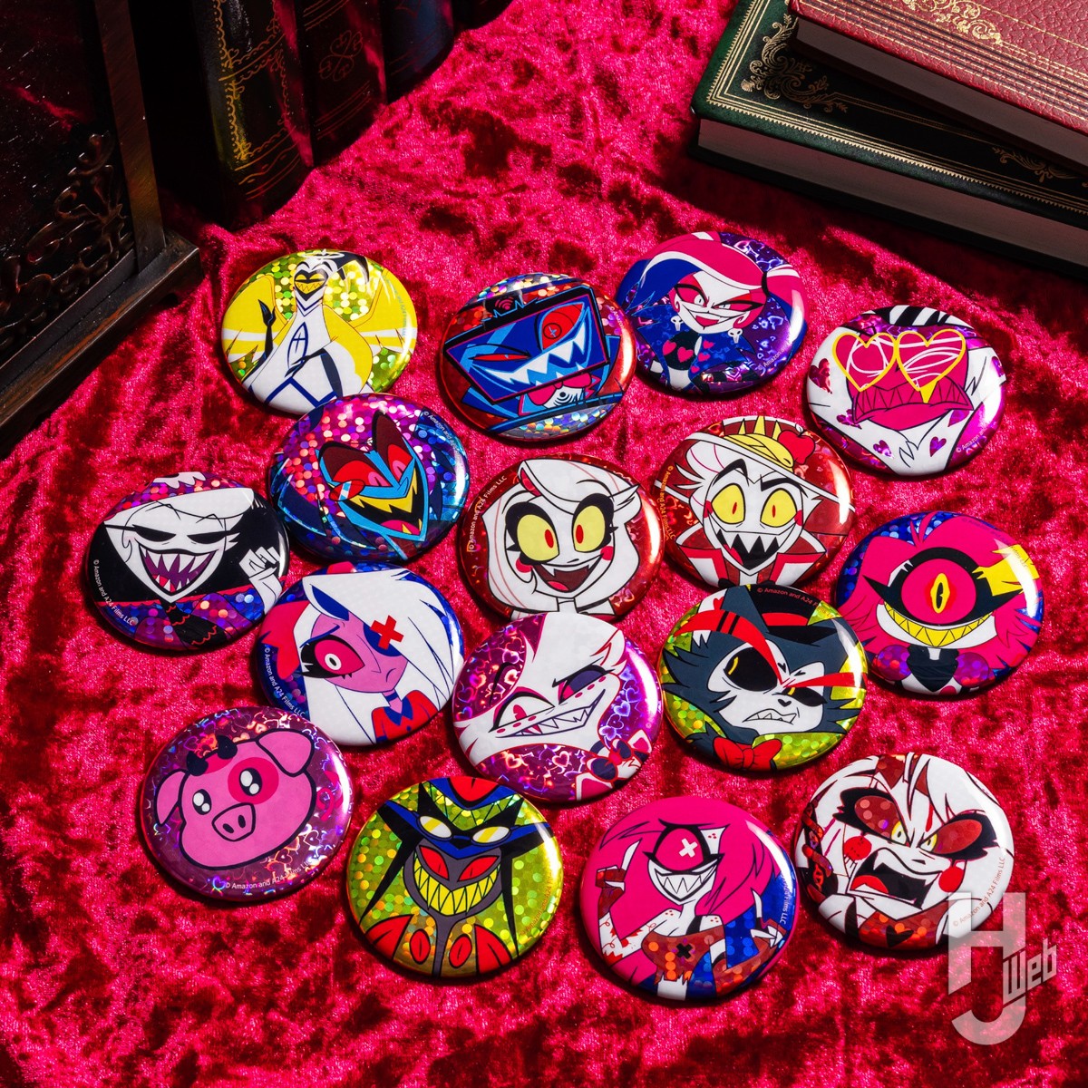 ハズビンホテルへようこそ スクエア缶バッジ 7種 ハズビン・ホテルへ