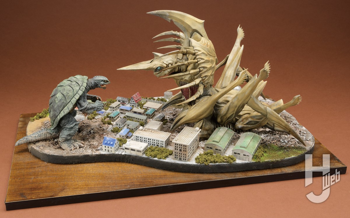 ガメラ2 レギオン襲来』より、ガメラと巨大レギオンの決戦を情景王