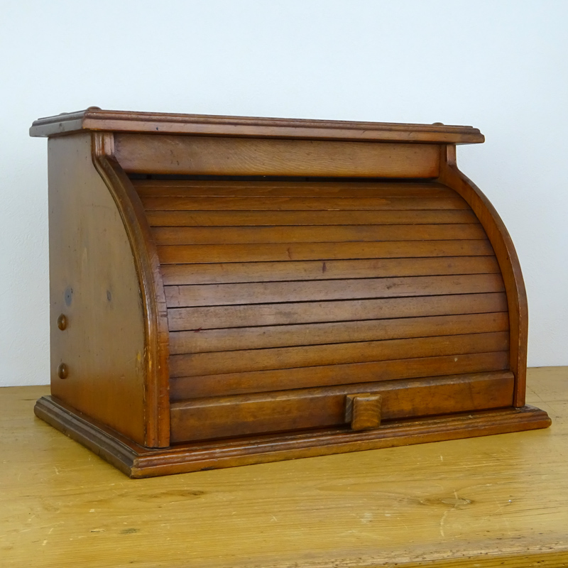 ヴィンテージ 木製 ロールトップ ブレッド ボックス | アンティーク