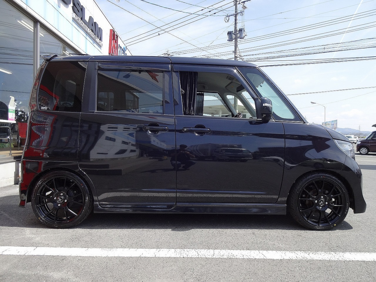 Y様 パレットSW 16インチ タイヤホイールダウンサス