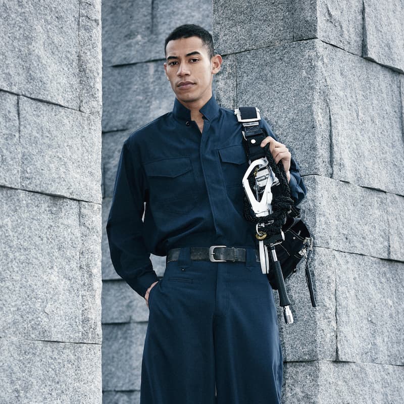 1361立衿シャツ(サマーサージ) 別注対応可能 - HOOH VILEA 作業着と