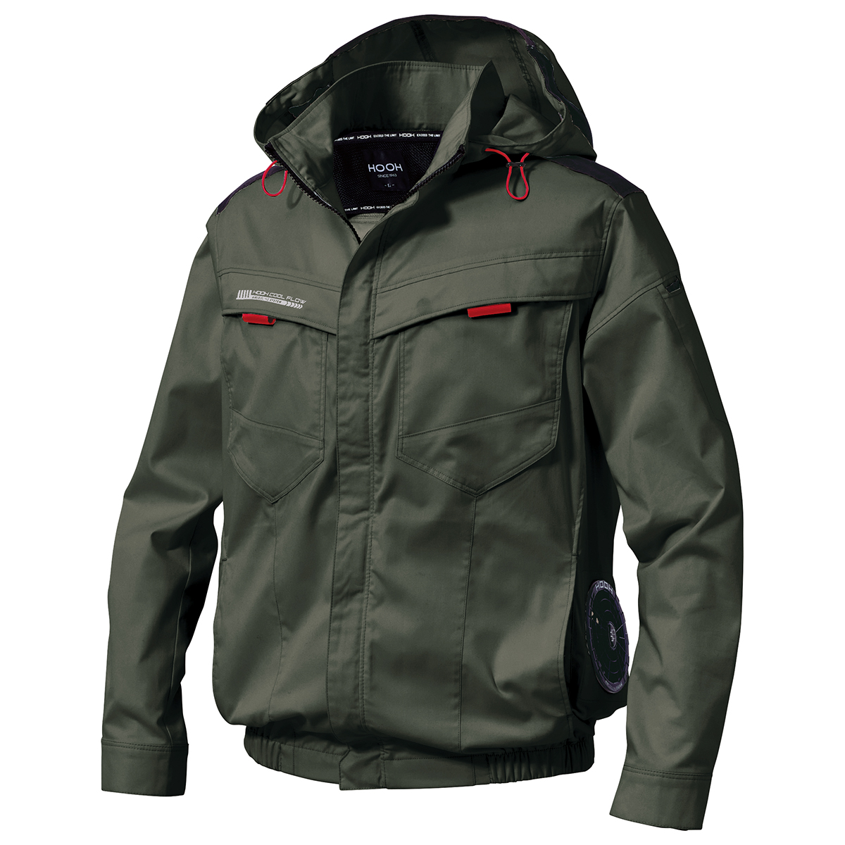 V2512サイドファン長袖フードジャケット - HOOH VILEA 作業着と電動