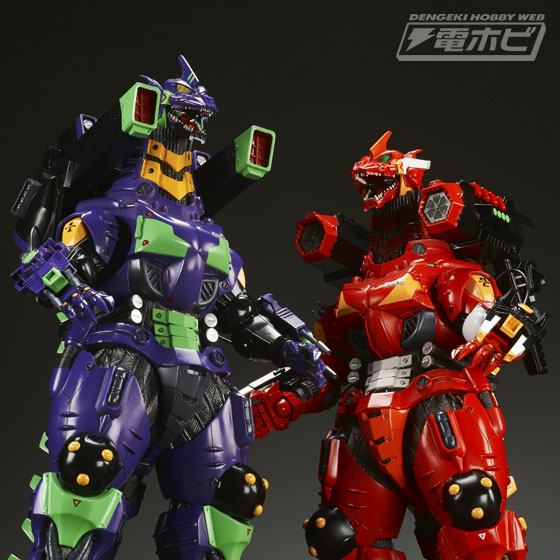 エヴァンゲリオン初号機・2号機カラーで立体化された「メカゴジラ