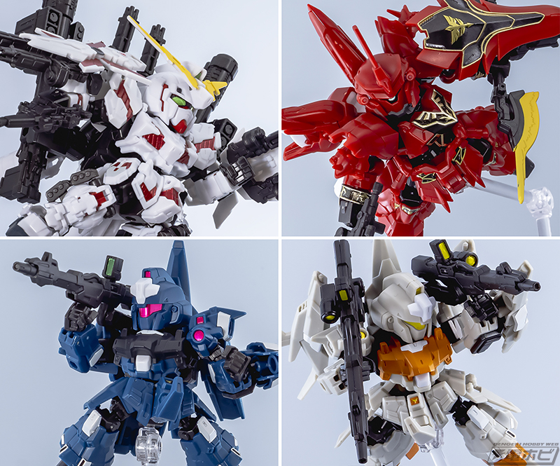 機動戦士ガンダムUC』よりユニコーンガンダム、シナンジュ、リゼルが