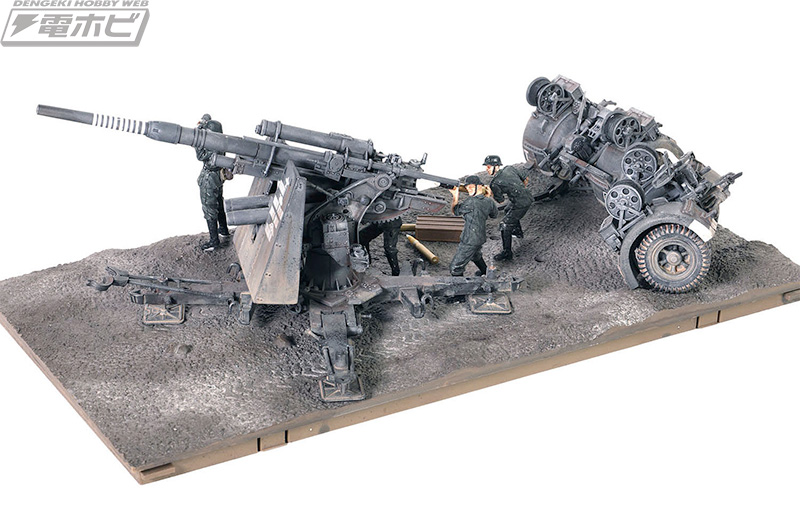第二次大戦時のドイツ軍傑作砲「88mm Flak 36」を1/32スケール完成品で