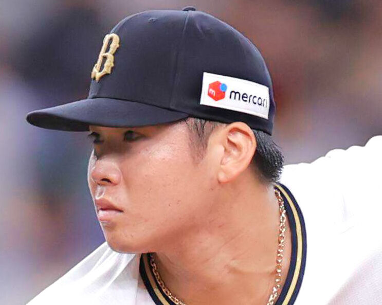 オリックス】メルカリとキャップ広告スポンサー契約を更新 帽子の左側