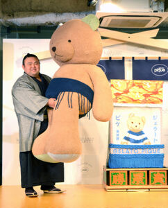 貴景勝にジェラピケからふわもこ化粧まわしが贈呈…190センチの“横綱