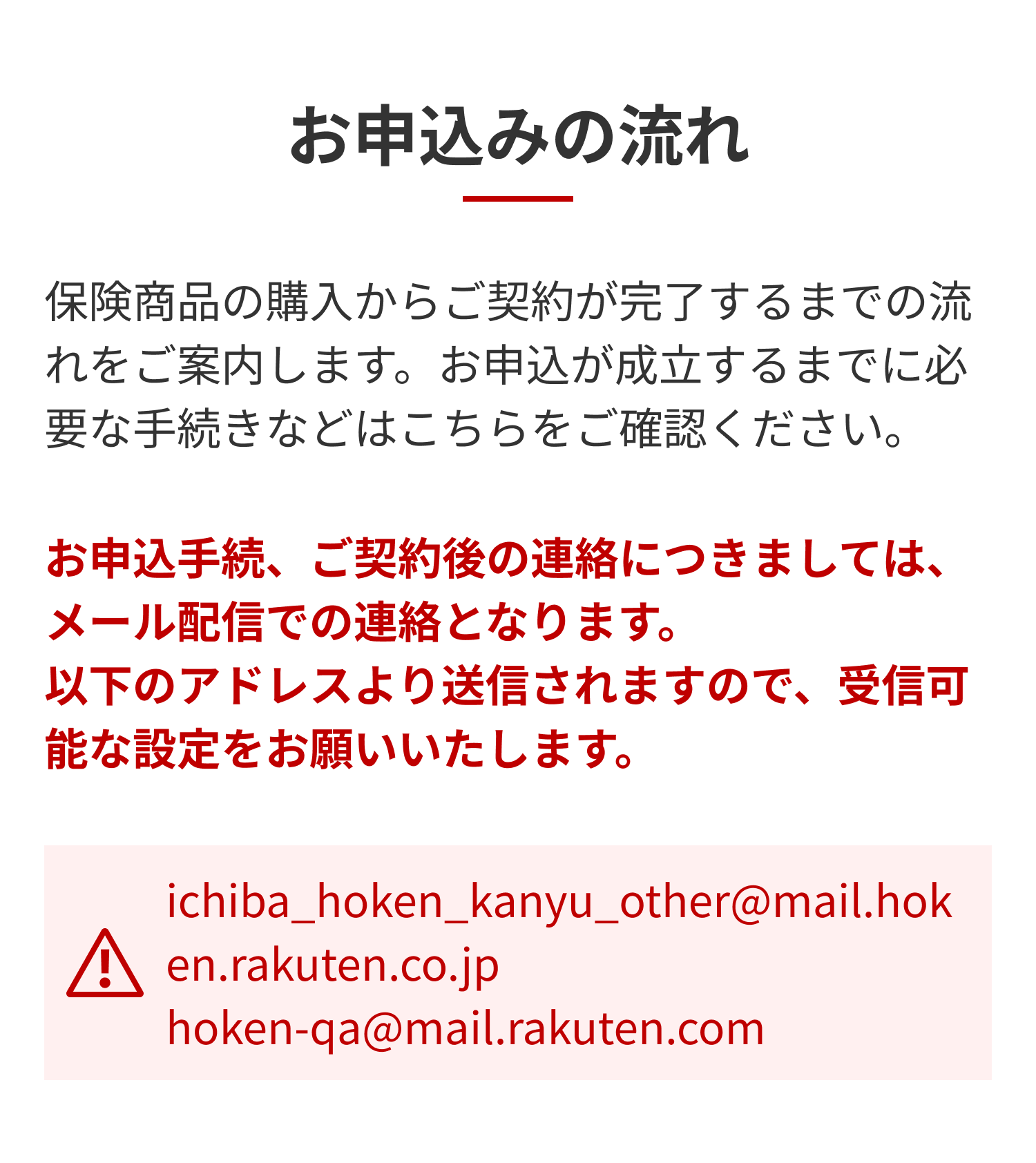 楽天市場】 お申込みの流れ : 楽天超かんたん保険
