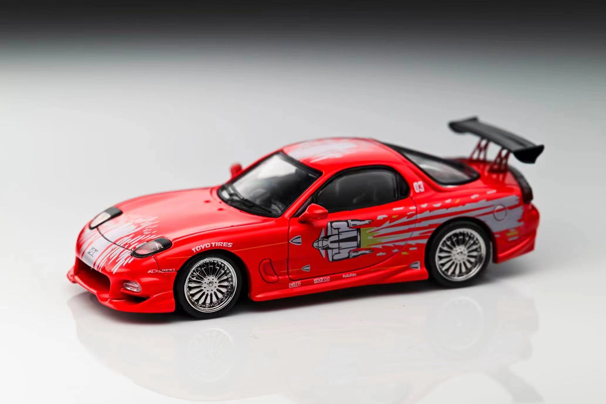 Mortal 1:64 Mazda RX-7 Veilside Fast and Furious- Red – Horizon