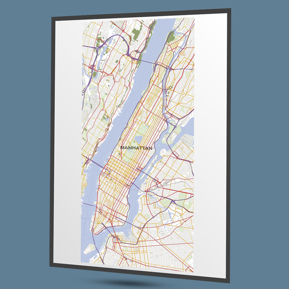 都市地図 ポスター｜マンハッタン ニューヨーク 都市詳細地図の