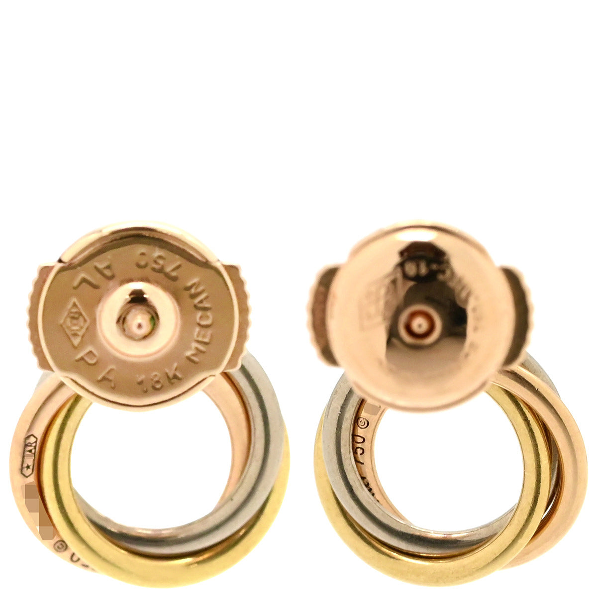 カルティエ Cartier トリニティ ダイヤ スリーカラー ピアス 1Pダイヤ