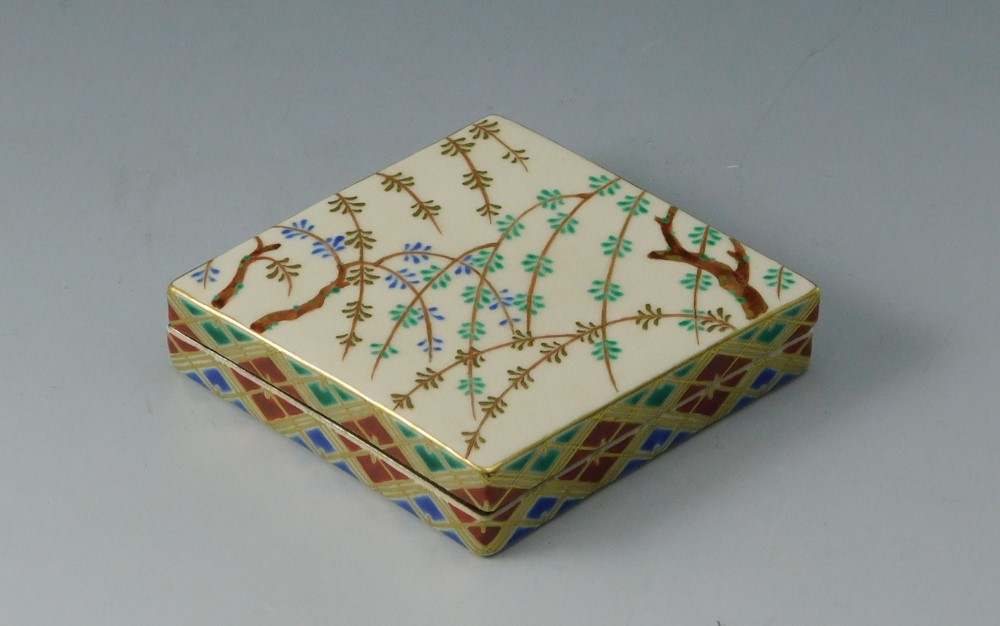 三代 中村秋峰 仁清菱柳桜絵 香合 | いとう鳳凰堂古美術店