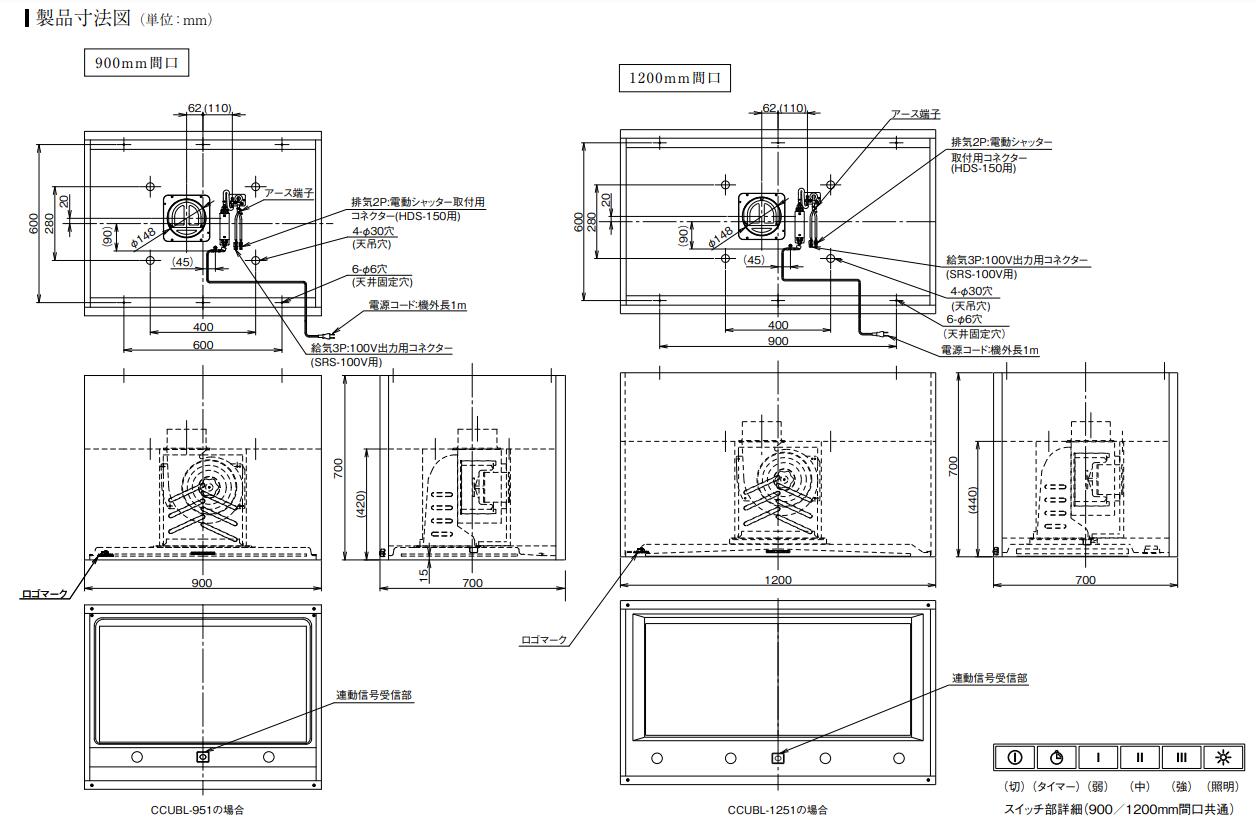 レンジフード | アリアフィーナ レンジフード Center Cubo(センター