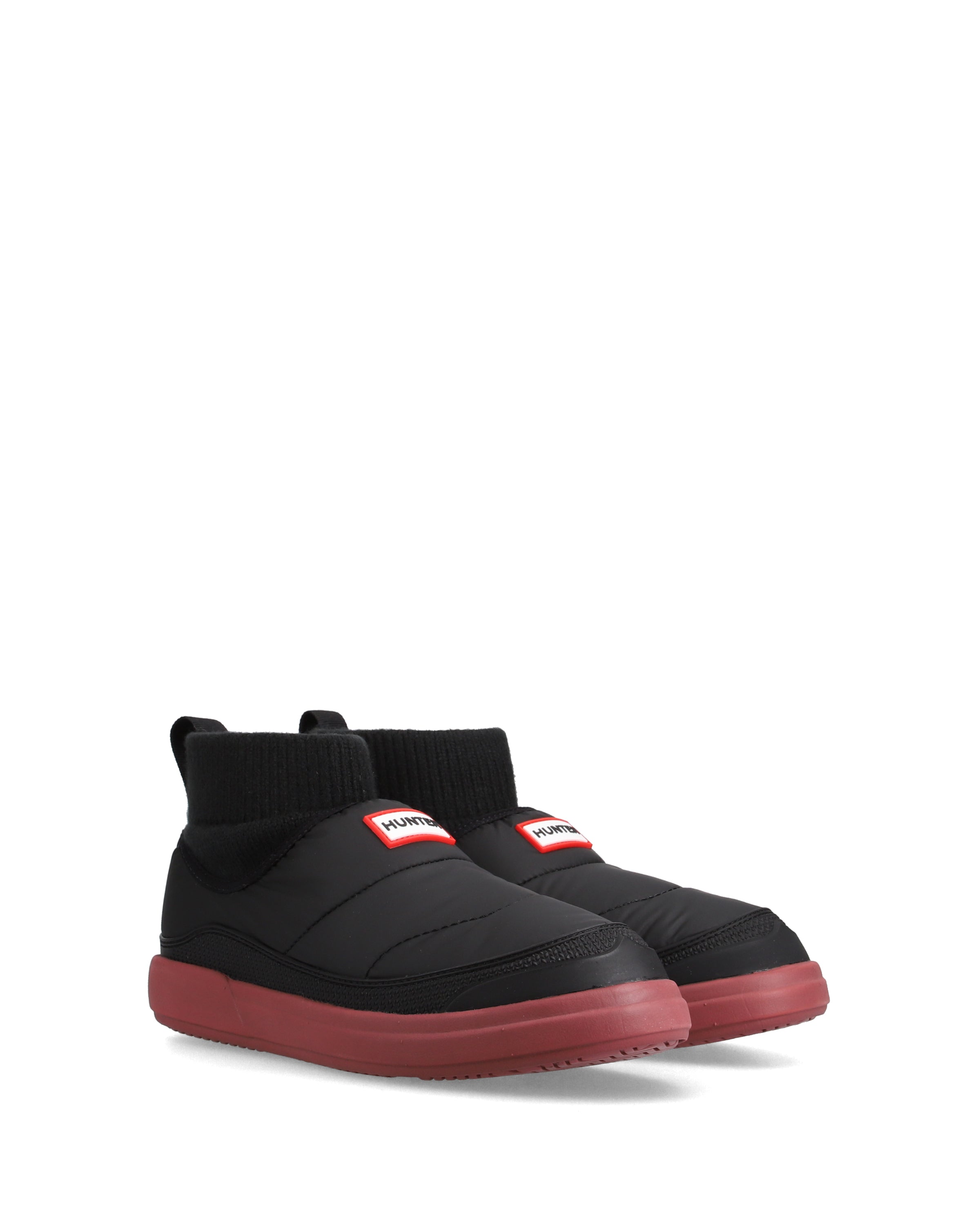 レディース イン/アウト パファー ニッテッド カフ ブーツ - ブラック