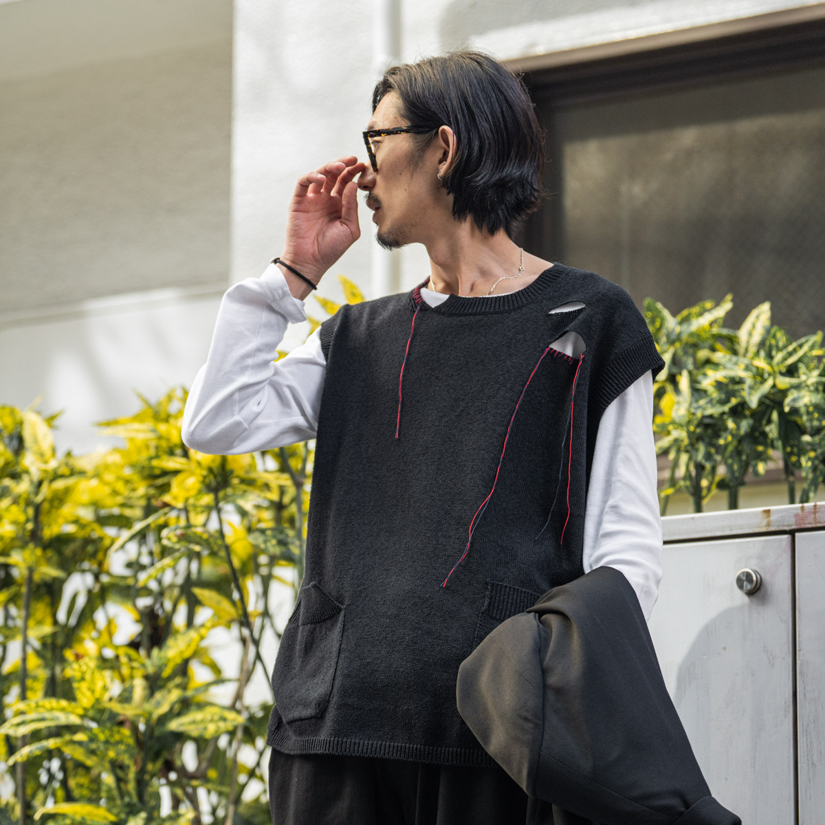 YOHJI YAMAMOTO ダメージニットベスト | HUES 福岡セレクトショップ