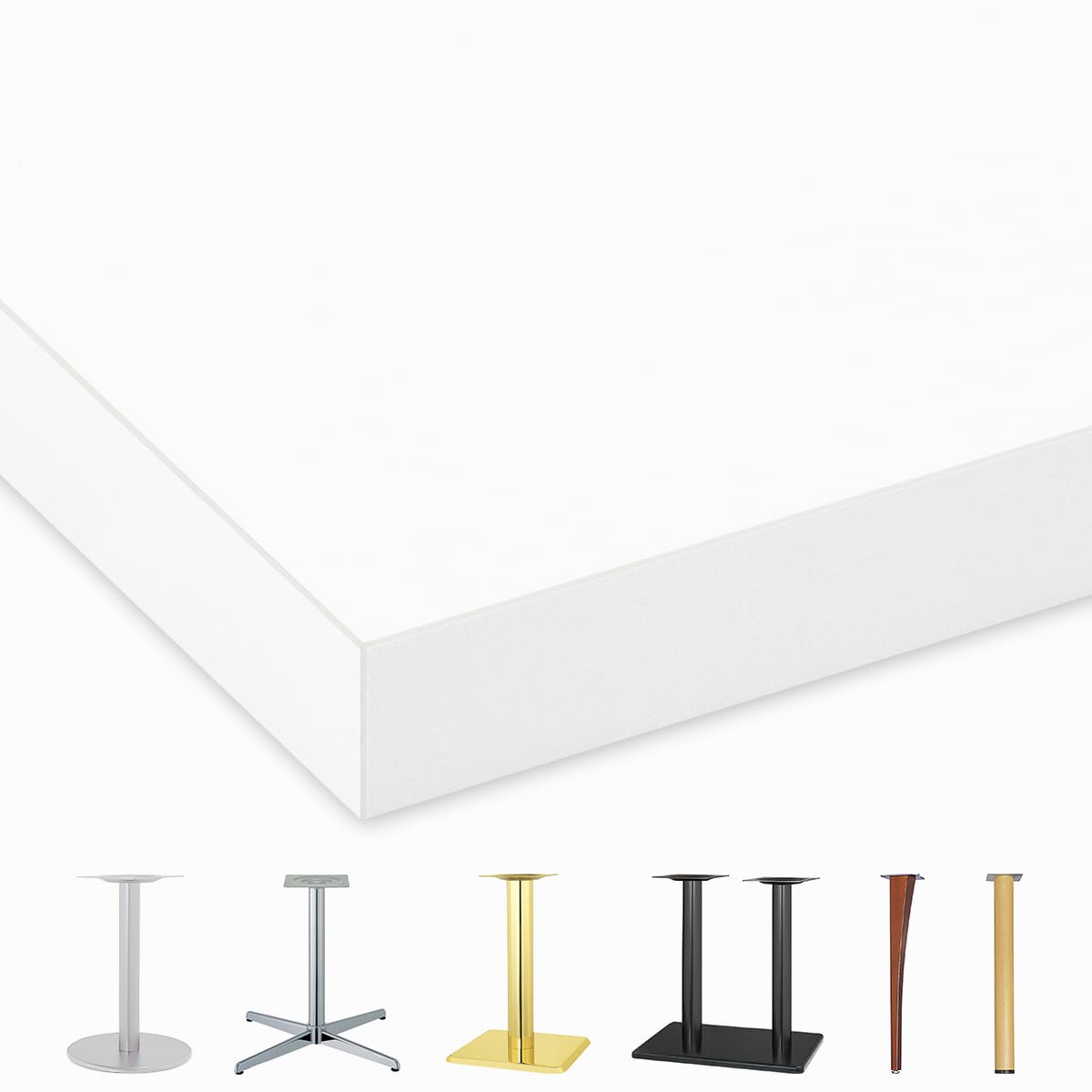 無地メラミン天板（共巻きエッジ）ホワイト WH-MT-MC｜ハストネットの