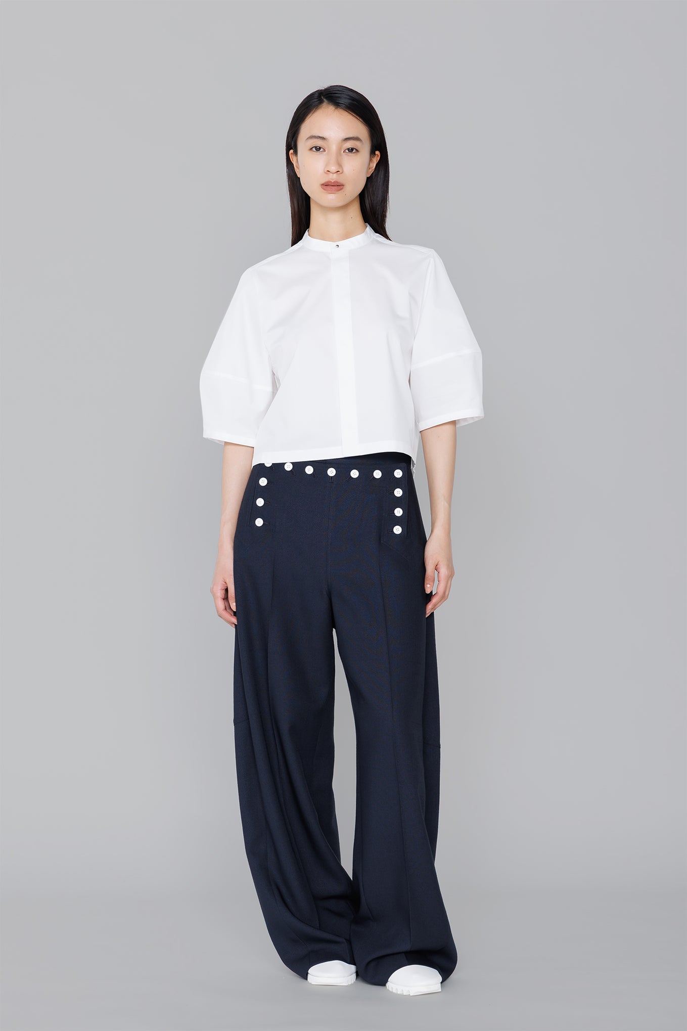 T/C BALLOON SLEEVE CROPPED BLOUSE – HYKE ONLINE STORE
