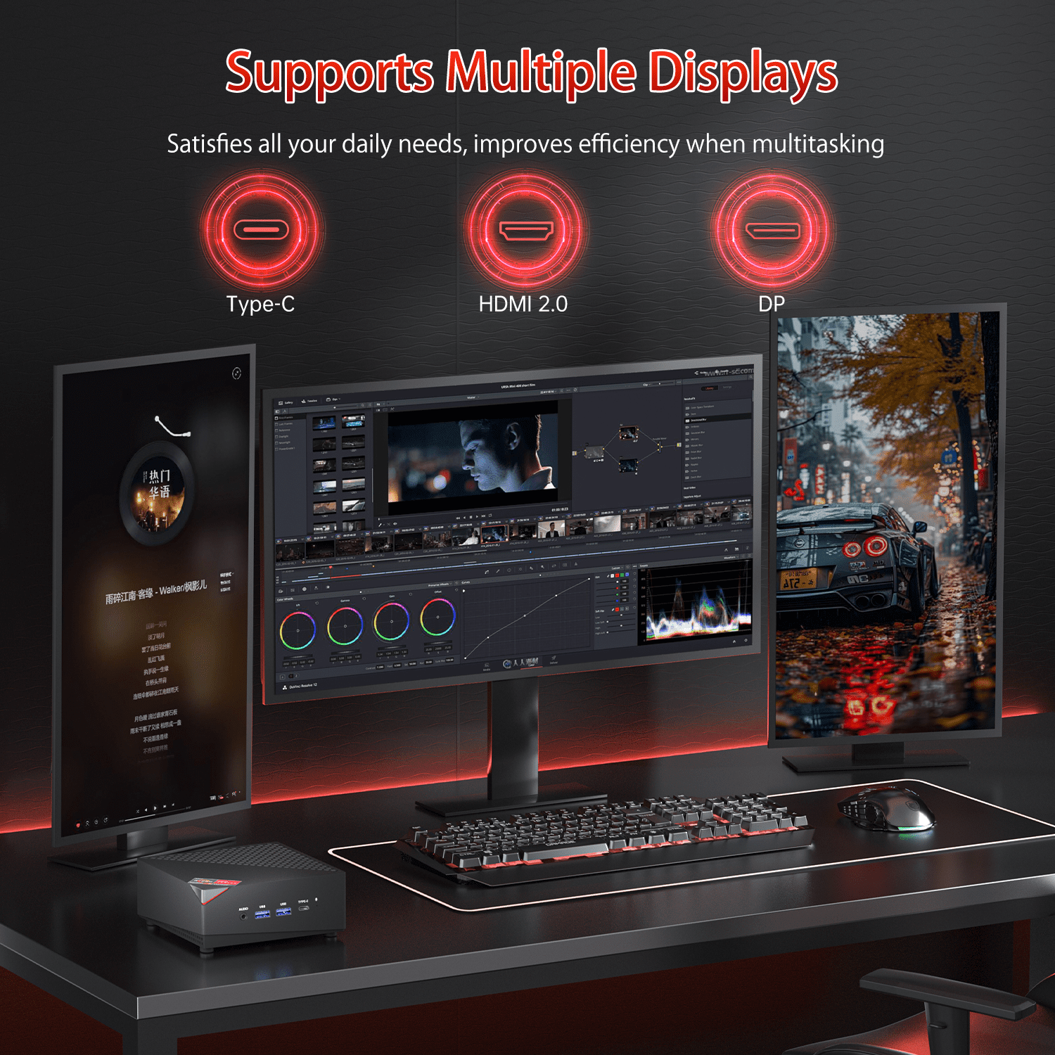 NIPOGI AM06PRO Mini PC with AMD Ryzen 7 5700U, 32GB RAM, 512GB SSD