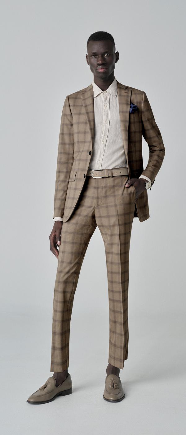 Custom Suits Made For You - Kettering Plaid Light Brown Suit