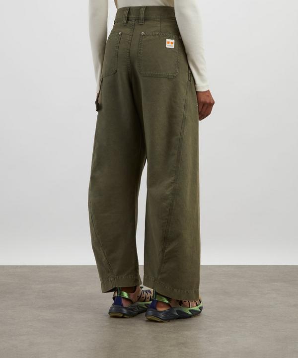 JW Anderson Olive Twisted Seam Trousers | Liberty